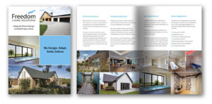 Image of Freedom Living Solutions e-brochure showing the cover and a selection of inside pages. Click to download as pdf.