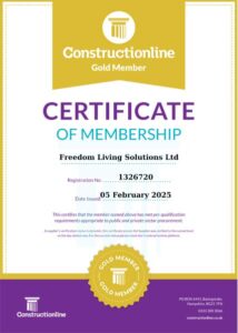 Constructionline Gold Certificate 2025. Click to view or download as PDF